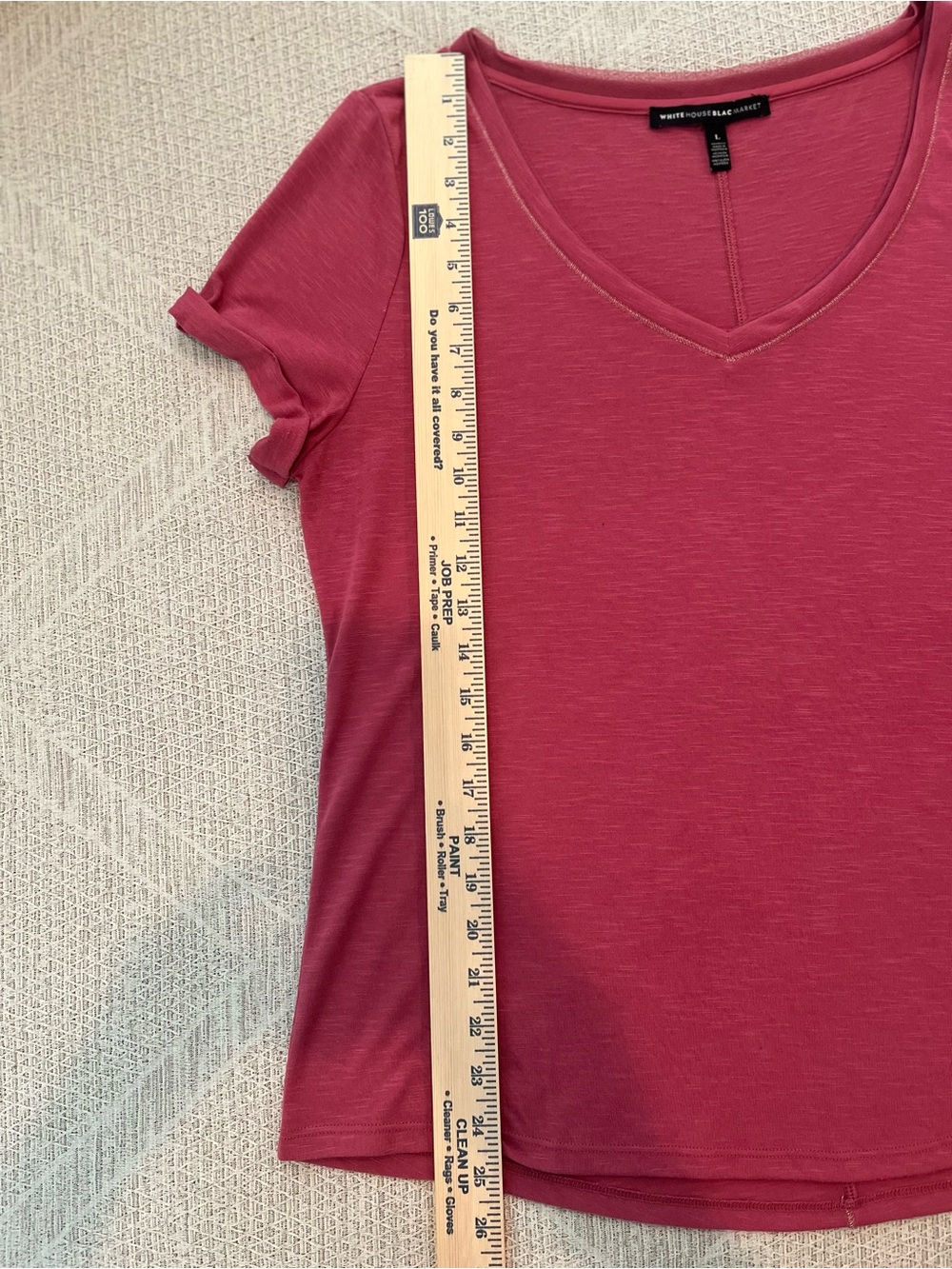 White House Black Market V-Neck Tee - Dusty Rose - Picture 4 of 6